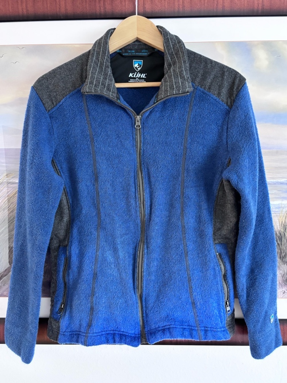 KÜHL Alfpaca Fleece Full Zip Jacket - Blue/Grey XL - EUC Kuhl